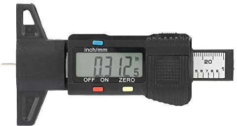Digital Tire Tread Depth Gauge Herramienta de medida esencial ligera para una conducción segura con pantalla LCD métrica/pulgadas conmutable