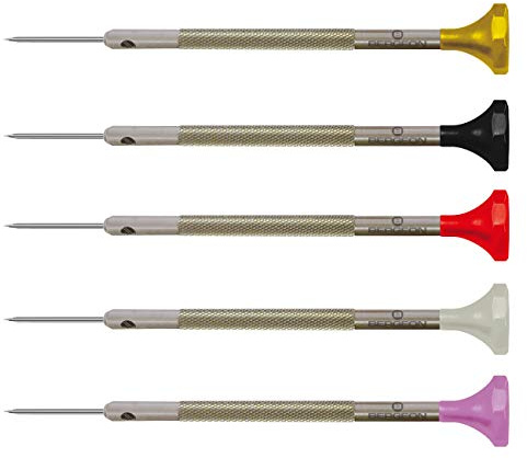 Bergeon Assortiment de 5 tournevis inox 30081-P05 - Fabrication suisse