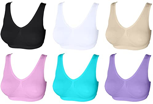 UtopyaUK 3 6 9 Pack Comfort Bra Women Girls Crop Top Seamless Bra Sleep Yoga Bralette Stretch Bras Sports Vest Wireless Post Surgery Bra Wire Free