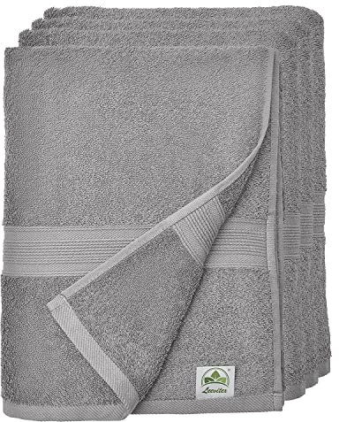 leevitex® Handtuch 4er Set aus 100% Baumwolle, weich und saugstark | 500 g/m² | 50 x 100 cm | Grau