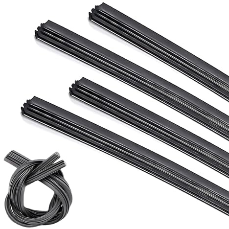 awlbed 4 PCS Car Windshield Wiper Blade, 28 High Toughness Noise-reducing Environmentally Friendly Boneless Wiper Rubber Strip, Modification Accessories, Compatible with Cars, SUVs, Trucks (Black)