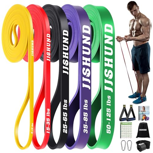 Resistance Bands Set, 5 Levels Exercise Bands Pull Up Bands for Men Women, Pull Up Assistance Bands for Strength Training, Pilates, Yoga, Muscle Toning, Body Stretching