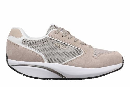 MBT-1997 Classic II Zapatillas Casual para Hombre Estilo Moderno. Deportivas Anatómicas y Cómodas. Calzado Fisiológico Confort y Estabilidad con Suela Curva. Sneakers con Cordón. Color Beige