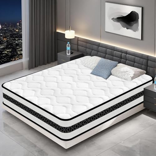 Materasso Matrimoniale 140x190, Alto 30 cm, Materasso Ibrido con Molle Insacchettate e 9 Zone di Sostegno, OEKO-TEX, Ortopedico, Ergonomico, Materiali Ipoallergenici, Migliora la Qualità del Sonno
