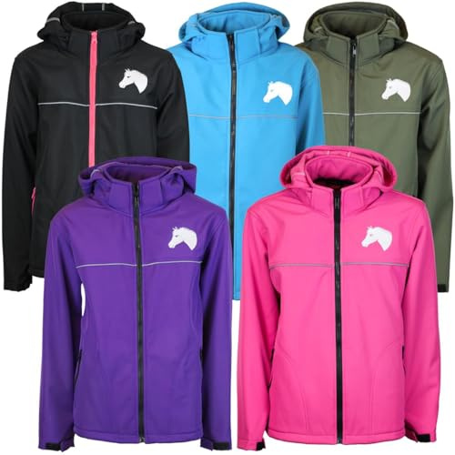 MS-Trachten Kinder Softshell Reitjacke Eva (Lila, 146/152)