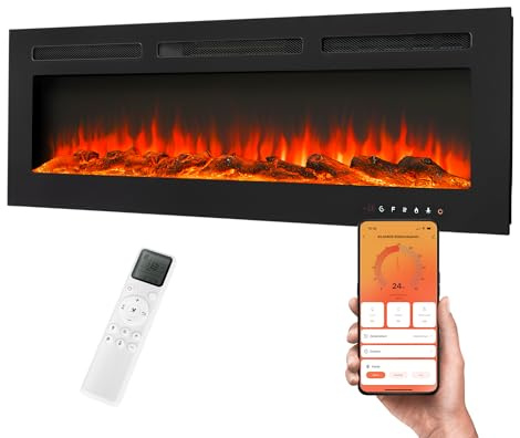 KLAMER Elektrokamin 1800 W für bis zu 37 m², mit WiFi App und Thermostat