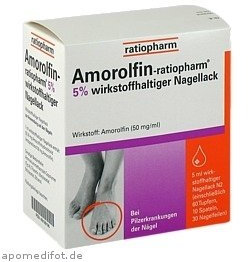 AMOROLFIN ratiopharm 5% wirkstoffhaltig.Nagellack 5ml