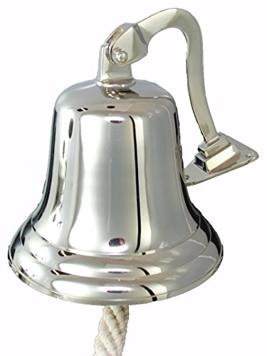 Buckingham Solid Brass Nickel Plated Ship, Last Orders, Pub, Door, Wall Mountable Bell 6 / 15 cm, Multi-Colour by Buckingham