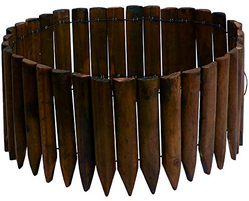 JonesHouseDeco Mit Naturfichtenholz Versehener Holzzaun, Holzzaun Geeignet Für Garten-Holzkanten Im Freien Robuster Und Langlebiger Wooden Zierzaun Hasenkanten Beetumrandung (20x120cm, Dunkelbraun)