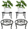 OMATSBEH 4 Pack Metal Plant Stands for Flower Pot, Heavy Duty Potted Holder, Indoor Outdoor Metal Rustproof Iron Garden Container Round Supports Rack for Planter (4.5in High Black)