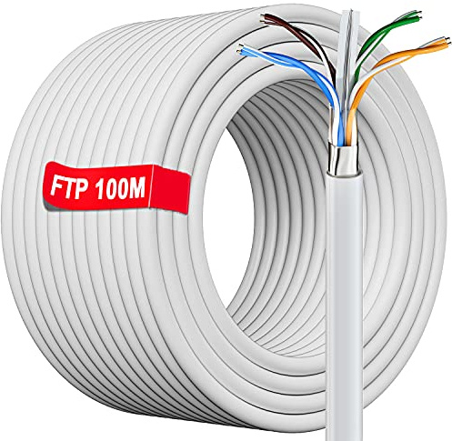 Soibke Cavo Ethernet 100 metri Schermato, Cavo Rete da esterno interno Impermeabile| FTP AWG23 Gigabit| RJ45 Cat 6 100m Cavo Lan Alta Velocità, Anti-jamming di Installazione per Router Switch