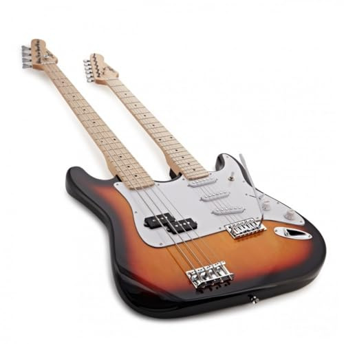 Full Size Guitarra eléctrica y bajo de doble mástil Sunburst
