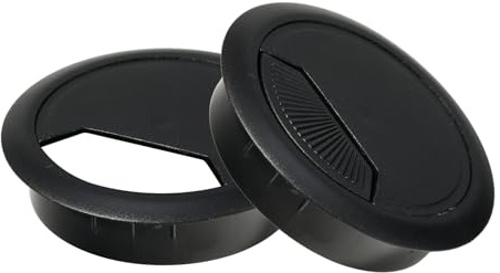 2 Kabeldurchführung Schreibtisch Kabeldurchführung, Tisch Kabeldurchführung, Kabeldurchlass Schreibtisch, Kabel Durchführungen (Schwarz-80mm)