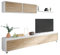 duehome | Conjunto Reversible de Salon, Mueble de TV, Modulos de Comedor, Modelo Arlet, Acabado en Blanco Artik y Roble Canadian, Medidas: 200 cm (Largo) x 41 cm (Fondo) 43 cm (Alto)
