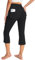 GEMZIX Damen Kühlende Bootcut Capri Leggings 3/4 Sommer Butterweiche High Waist Stretch Flared Yogahose Leicht Blickdicht Schlaghose Arbeitshose mit Taschen Jeggings für Gym Alltag, Schwarz, M