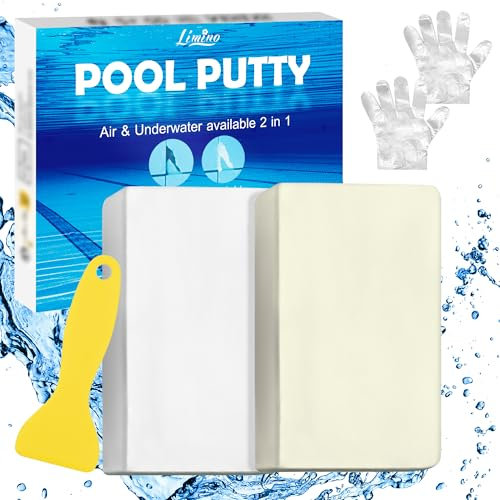 Masilla de Resina - 2 Porciones de Masilla de Piscina de Resina para Fugas Submarinas o Acuáticas, Sellador Piscinas de 10oz para Reparar Fugas, Grietas, Azulejos,Fibra de Vidrio, Hormigón Kit