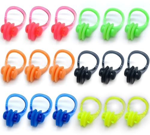 Zooshine 18PCS Swimming Nose Clip,Reusable Silicone Nose Plugs for Swimming,Water Sports, Fit for Adults and Kids (Age 7+)