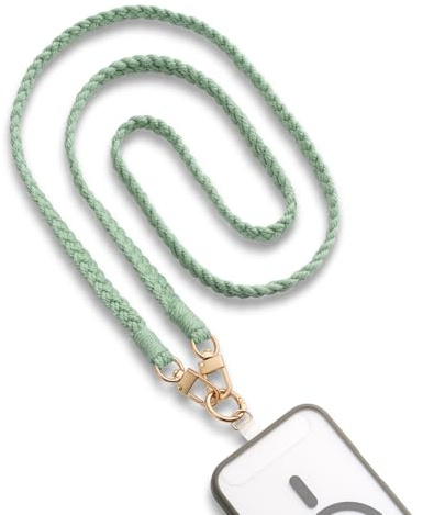 MORSUNBELA Handykette zum Umhängen, Handyband zum Umhängen Handy Umhängeband, Crossbody Strap Schlüsselband, für Handys Schlüssel Ausweishalter - Grün