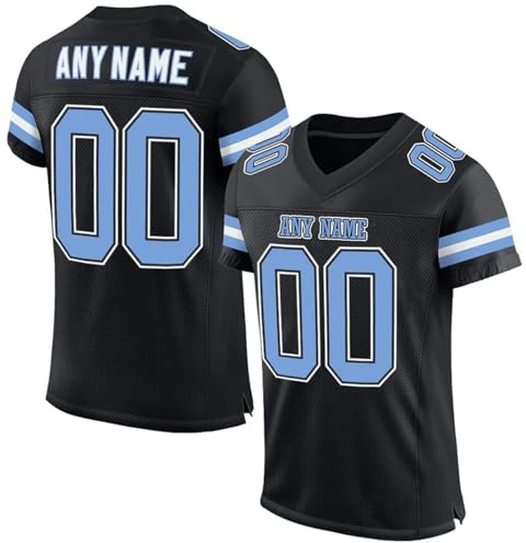 WEOPLKIN Camiseta Deportiva para Hombre, Camiseta de Fútbol Personalizada con Número de Nombre, Tallas S-7XL negro