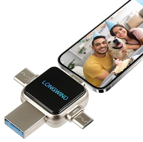 Photo Stick Flash Drive,LONGWIND 512GB USB 3.0 High Speed Thumb Drive,USB Memory Stick Portabl External Easy Backup Photo Storage for Phone/Android/PC/Laptop/Tablet (Silver)