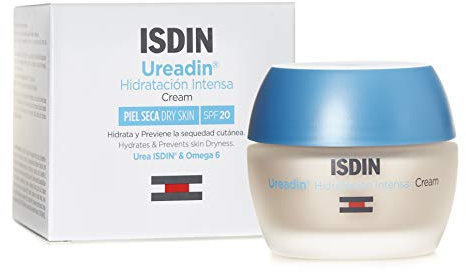 ISDIN Ureadin Crema Antiarrugas con SPF 20 y Urea ISDIN para Piel Seca que Hidrata, Previene la Sequedad Cutánea y Aumenta la Firmeza y Elasticidad de la Piel, 50 ml