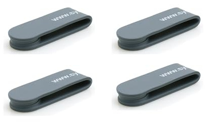 System-S Lot de 4 Supports de câbles magnétiques - Serre-câbles - pour écouteurs - Noir