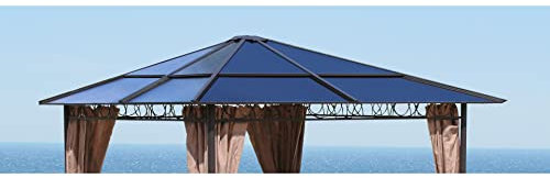 GRASEKAMP Qualität seit 1972 Ersatzdach Hardtop Pavillon 3x3m Doppelstegplatten Polycarbonat Braun