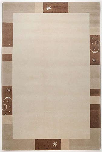 Theko Sona-Lux Moderner Nepal Teppich Handarbeit beige