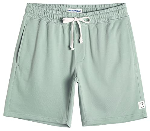 maamgic Mens Sweat Shorts 7 Above Knee Workout Gym Shorts Lounge Shorts with Zipper Pockets Mint
