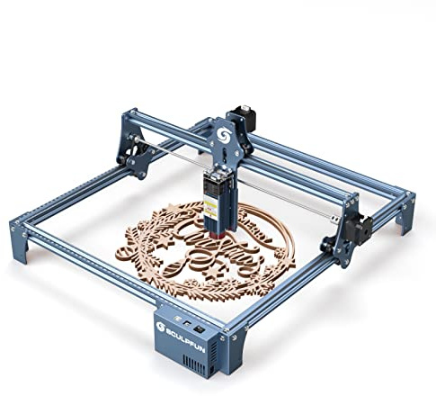 SCULPFUN S9 Machine à graver laser 90 W Effet machine de découpe laser CNC haute précision à point compressé avec mise au point fixe, machine à graver DIY la ser pour bois de 15 mm