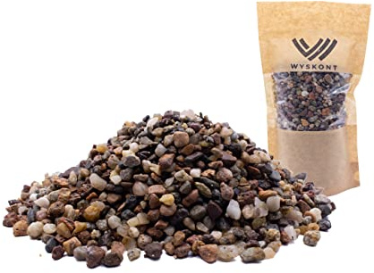 WYSKONT Akvariegrus - Akvariesand 15kg - Akvariedekoration - Småsten - Prydnadsgrus - Flodgrus - Dekorationssand - Småstensträdgård - Akvariesubstrat - Terrariesand - Akvariesand 5-10mm