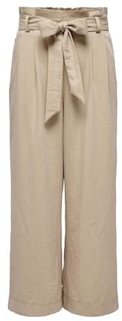 ONLY Onlmarsa Solid Paperbag WVN Noos Pantalon en Tissu pour Femme, Safari/détail : mélangé, L
