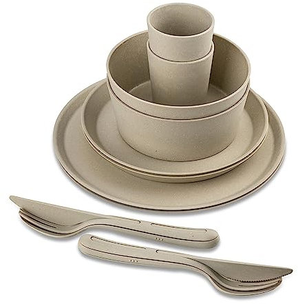 Geschirrset 10-teilig CONNECT SET HELSINKI Campinggeschirr Kunststoff für 2 Personen Sand Koziol