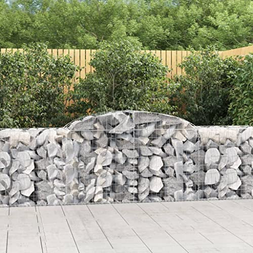 Vopese Arched Gabion Baskets 25 pcs 300x50x80/100 cm Galvanised Iron, Gabion Basket Cage, Mesh Wire Stone Basket, Outdoor Spiral Retaining Wall, Garden Planter Garden&Outdoor