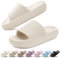 BAXIWUY Zapatillas Mujer Chanclas de Baño para Hombre Verano Super Suaves Chanclas de Casa Piscina Pantuflas Playa Comodas Antideslizante Sandalias Interior Exterior Unisex Beige, 37-38 EU