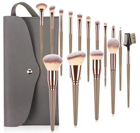 Makeup Brushes, 15 Pcs Professional Makeup Brush Set, Premium Synthetic Bristles Foundation Kit with PU Bag, Foundation Blending Powder Blush, Eyeshadow, Concealer, Eyeliner