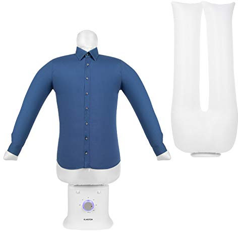 KLARSTEIN ShirtButler Deluxe - Macchina Automatica di Asciugatura e Stiratura, 2 in 1, Riscaldatore di Sicurezza da 1250 W, Tecnologia HotAir, timer: 0-180 Mib. Materiale: Nylon Oxford