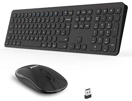 LeadsaiL Wireless Keyboard and Mouse Set, Wireless USB Mouse and Full-Sized Computer Keyboards Combo, QWERTY UK Layout for HP/Lenovo Laptop and Mac