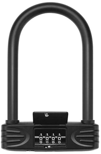 KENRONE Heavy Duty Bike U Lock, 4 Digit Combination Password Bicycle Lock with U-Lock Shackle, Waterproof, No Key, Bike U-Locks for Home, School, Travel