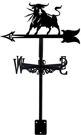 EICOFF Exquisito Adorno de Veleta de Metal Veleta de Metal Veleta de Corrida de toros española con instalación en el Techo Indicador de dirección del Viento Escena de Granja Jardín Accesorios Art D