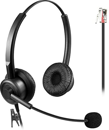 Callez RJ9 Telefon Headset mit Mikrofon Noise Cancelling, Büro Telefon Kopfhörer Kompatibel mit Avaya 1608 9608 9611G J179 Grandstream GXP1620 2170 Yealink SIP T33G T42S T46S T48U T54W Panasonic