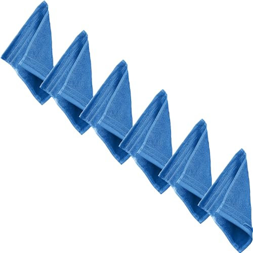 Erwin Müller Seiftuch Heidelberg 6er- Pack, 100% Baumwolle Royalblau Größe 30x30 cm - weiche Qualität, saugstark und strapazierfähig - praktisch durch Schlaufe
