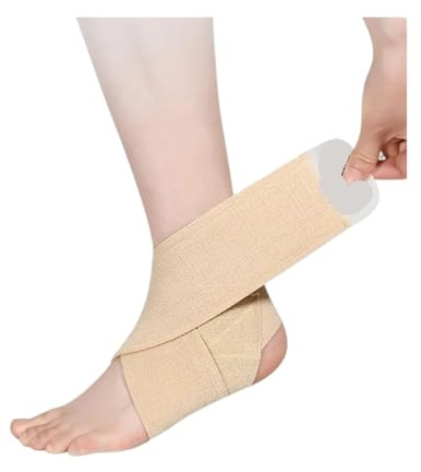 Chevillere 1 paire de bandages de soutien de cheville for femmes et hommes, attelle de pied et chevillère for entorse de la cheville, attelle de soutien de la cheville for tendon d'Achille(1-Beige,M)