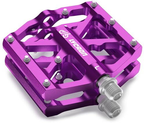 LYCAON Pedali per Bicicletta, Pedale per Bici Antiscivolo in Lega di alluminio CNC, CR-MO & Cuscinetti Pedali per BMX MTB Road Strada Mountain 9/16 Pollici (Proproa)