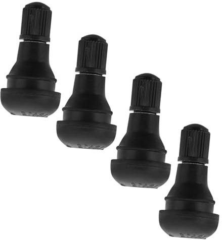 HAPINARY Tiges de Jante Tubeless pour Trous Noir Installation Facile 4pcs Valve en Caoutchouc Application Polyvalente Standard de Pneu sur Pneus Automobiles