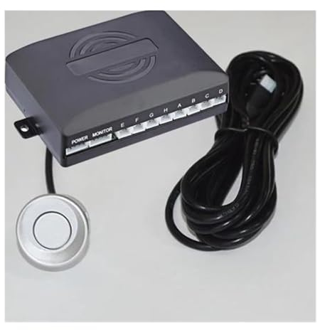 Macchina Sensori Di Parcheggio Kit Sensore Parcheggio Parktronic Radar Retromarcia Posteriore Per Auto Display Retroilluminato 8 Luci Rilevatore Monitoraggio 12 V(Argento)