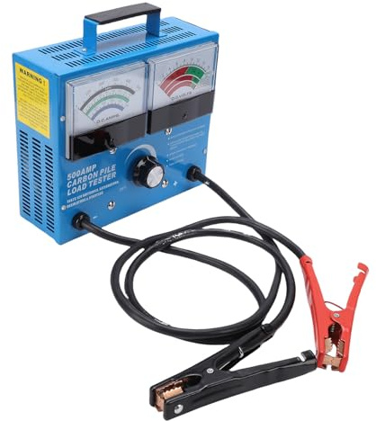 RiToEasysports Testeur de Charge de Batterie, Analyseur Numérique avec capacité de Charge de 500 A, Double Mètre pour Voitures, Camions, Motos, Testeur de Batterie Automobile Robuste, Outil de