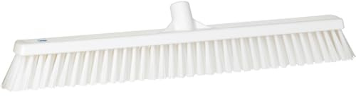 Vikan 31945 Sweeping Brush/Broom Head, 610mm Soft/Stiff Bristles Head, Polypropylene Block, Polyester Bristle, White