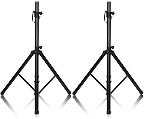 COSTWAY Lot de 2 Pied d'Enceinte Trépied de Haut-Parleurs en Fer+PP Hauteur Réglable 97-181 cm Excellente Stabilité Pieds Antidérapant Capacité de Charge 50 kg Noir