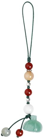 Hemobllo Cell Phone Strap Jade Phone Charm Key Agate Chain Car Key Hanging Pendants Decor for Car Fan Clothing Decor Green